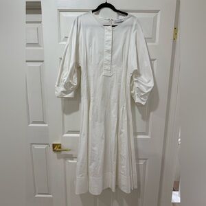 Oscar de la Renta White Long Sleeve Dress